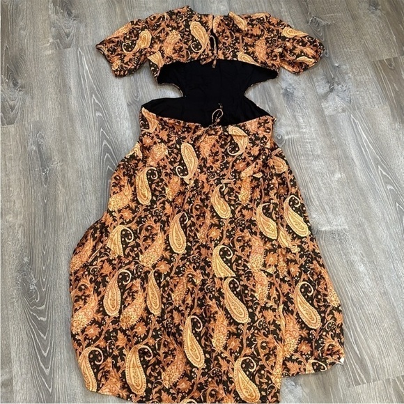 NWT Charlie Holiday X Free People Flores Burnt Paisley Midi Dress. Size 2 (XS). - Picture 8 of 11